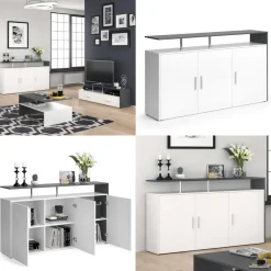 Kommode Amato Weiß/Anthrazit 35 x 91.6 cm Vicco