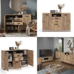 Kommode Amber Braun 38 x 100 cm Vicco