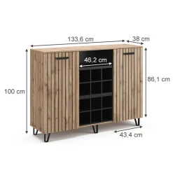 Kommode Amber Braun 38 x 100 cm mit 2 Türen Vicco