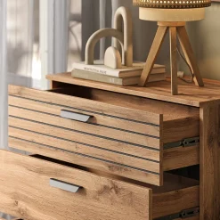 Kommode Amber Eiche Wotan 80 x 82 cm mit 3 Schubladen Vicco