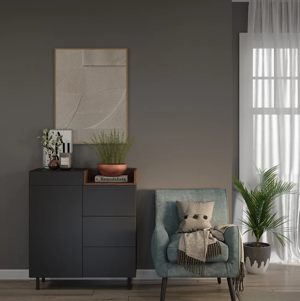 Kommode Anika Anthrazit 40 x 100 cm Vicco