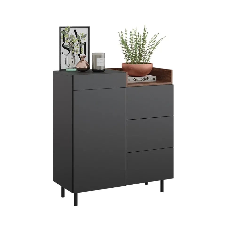 Kommode Anika Anthrazit 40 x 100 cm Vicco