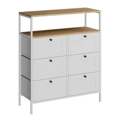 Kommode Belaro Weiß 80 x 95 cm 6 Schubladen Vicco