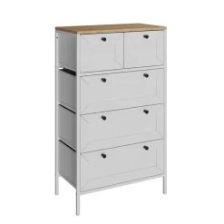 Kommode Belaro Weiß 56 x 95 cm mit 5 Schubladen Vicco