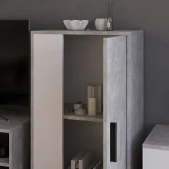 Kommode Berno Beton/Weiß 50.1 x 87.3 cm mit 2 Fächern Vicco