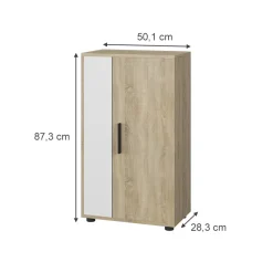 Kommode Berno Sonoma/Weiß 50.1 x 87.3 cm mit 2 Fächern Vicco