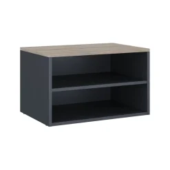 Kommode Betti Anthrazit/Sonoma 60 x 36 cm mit 2 Fächern Vicco