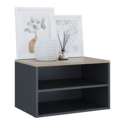 Kommode Betti Anthrazit/Sonoma 60 x 36 cm mit 2 Fächern Vicco