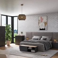 Kommode Betti Anthrazit/Sonoma 60 x 36 cm mit Türen Vicco