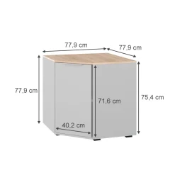 Kommode Betti Weiß/Sonoma 77.9 x 77.9 cm mit 1 Türen Vicco