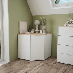 Kommode Betti Weiß/Sonoma 77.9 x 77.9 cm mit 1 Türen Vicco