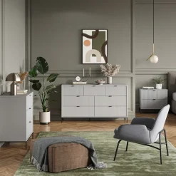 Kommode Eliza Grau 120 x 81.2 cm mit 2 Schubladen und 2 Türen Vicco