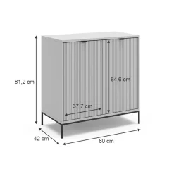 Kommode Eliza Grau 42 x 81.2 cm mit 2 Türen Vicco