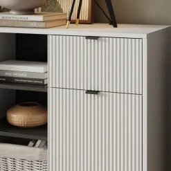 Kommode Eliza Weiß 120 x 81.2 cm mit 2 Schubladen und 2 Türen Vicco