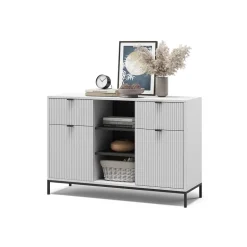 Kommode Eliza Weiß 120 x 81.2 cm mit 2 Schubladen und 2 Türen Vicco