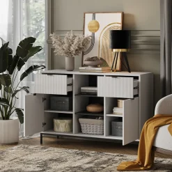 Kommode Eliza Weiß 120 x 81.2 cm mit 2 Schubladen und 2 Türen Vicco