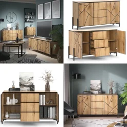 Kommode Hatto Eiche 124 x 69.6 cm Vicco