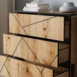 Kommode Hatto Eiche 78 x 76.8 cm mit 3 Schubladen Vicco