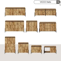 Kommode Hatto Eiche 78 x 76.8 cm mit 3 Schubladen Vicco