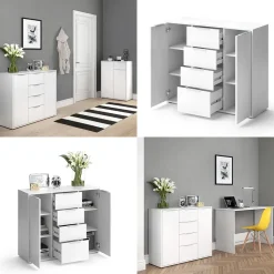 Kommode Leon Weiß 35 x 84 cm Vicco