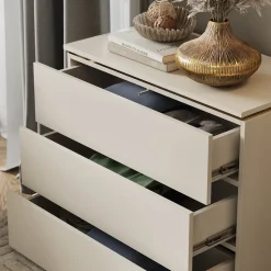 Kommode Linette Cashmere 80 x 70 cm mit 3 Schubladen Vicco