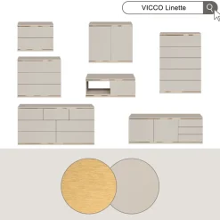 Kommode Linette Cashmere 80 x 70 cm mit 4 Fächern Vicco