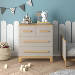 Kommode Malia Cashmere/Eiche 80 x 88 cm mit 4 Schubladen Vitalispa