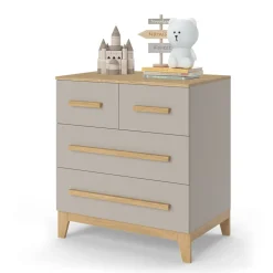 Kommode Malia Cashmere/Eiche 80 x 88 cm mit 4 Schubladen Vitalispa