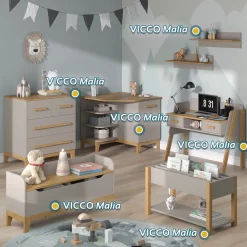 Kommode Malia Cashmere/Eiche 80 x 88 cm mit 4 Schubladen Vitalispa