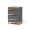 Kommode Malia Grau/Artisan 60 x 88 cm mit 3 Schubladen Vitalispa