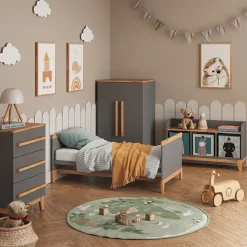 Kommode Malia Grau/Artisan 60 x 88 cm mit 3 Schubladen Vitalispa