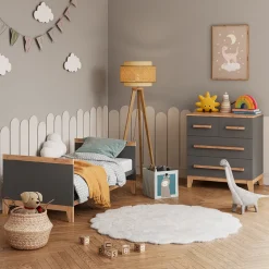 Kommode Malia Grau/Artisan 80 x 88 cm mit 4 Schubladen Vitalispa