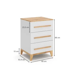 Kommode Malia Weiß 53.4 x 88 cm Vitalispa