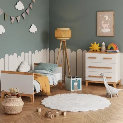 Kommode Malia Weiß/Artisan 80 x 88 cm mit 4 Schubladen Vitalispa