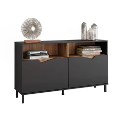 Kommode Marelle Anthrazit/Artisan 140 x 81.3 cm mit 2 Türen Vicco