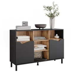 Kommode Marelle Anthrazit/Artisan 120 x 81.3 cm mit 2 Türen Vicco