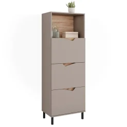 Kommode Marelle Grau 60 x 169.5 cm mit 4 Fächern Vicco