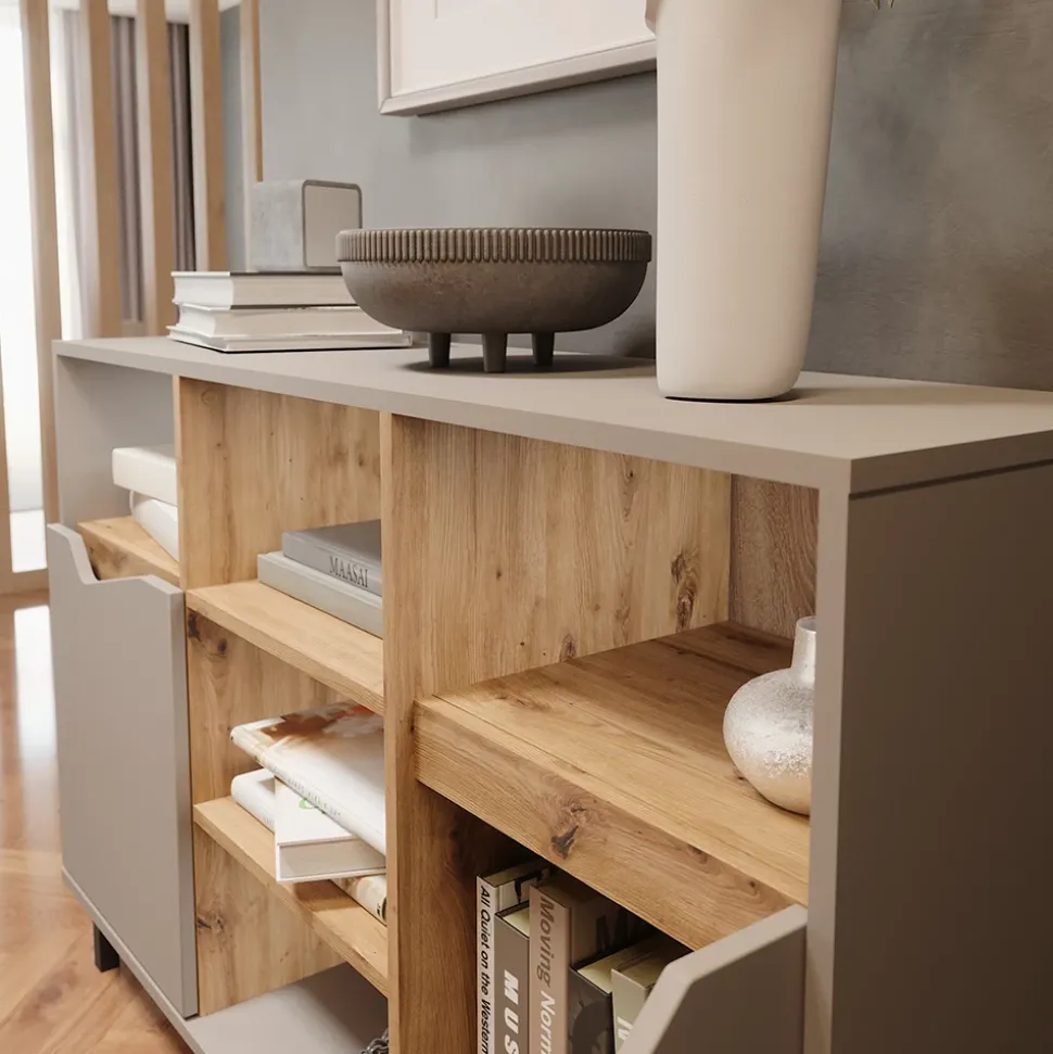 Kommode Marelle Greige/Artisan 120 x 81.3 cm mit 2 Türen Vicco