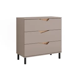 Kommode Marelle Greige/Artisan 80 x 81.2 cm mit 3 Schubladen Vicco
