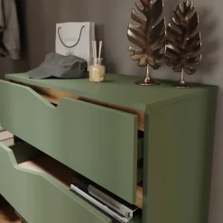 Kommode Marelle Grün/Artisan 80 x 81.2 cm mit 3 Schubladen Vicco