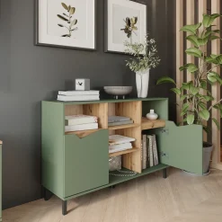 Kommode Marelle Grün/Artisan 120 x 81.3 cm mit 2 Türen Vicco