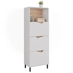 Kommode Marelle Weiß/Artisan 60 x 169.5 cm mit 4 Fächern Vicco