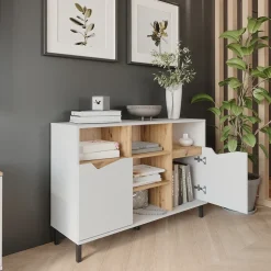 Kommode Marelle Weiß/Artisan 120 x 81.3 cm mit 2 Türen Vicco