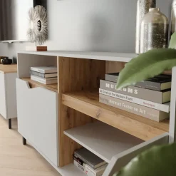 Kommode Marelle Weiß/Artisan 140 x 81.3 cm mit 2 Türen Vicco