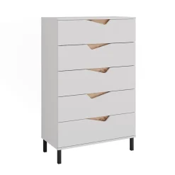 Kommode Marelle Weiß/Artisan 76 x 120 cm mit 5 Schubladen Vicco