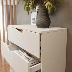 Kommode Marelle Weiß/Artisan 76 x 120 cm mit 5 Schubladen Vicco