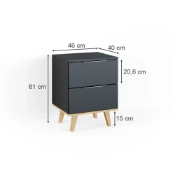 Kommode Nautica Anthrazit 46 x 61 cm Vicco