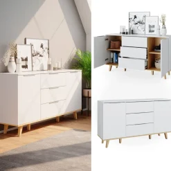 Kommode Nautica Weiß 40 x 82 cm Vicco