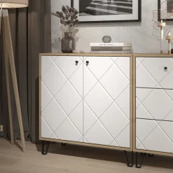 Kommode Nizza Artisan-Eiche 80.2 x 82.6 cm mit 2 Türen Vicco