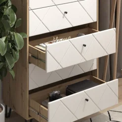 Kommode Nizza Artisan-Eiche 80.2 x 127.4 cm mit 5 Schubladen Vicco